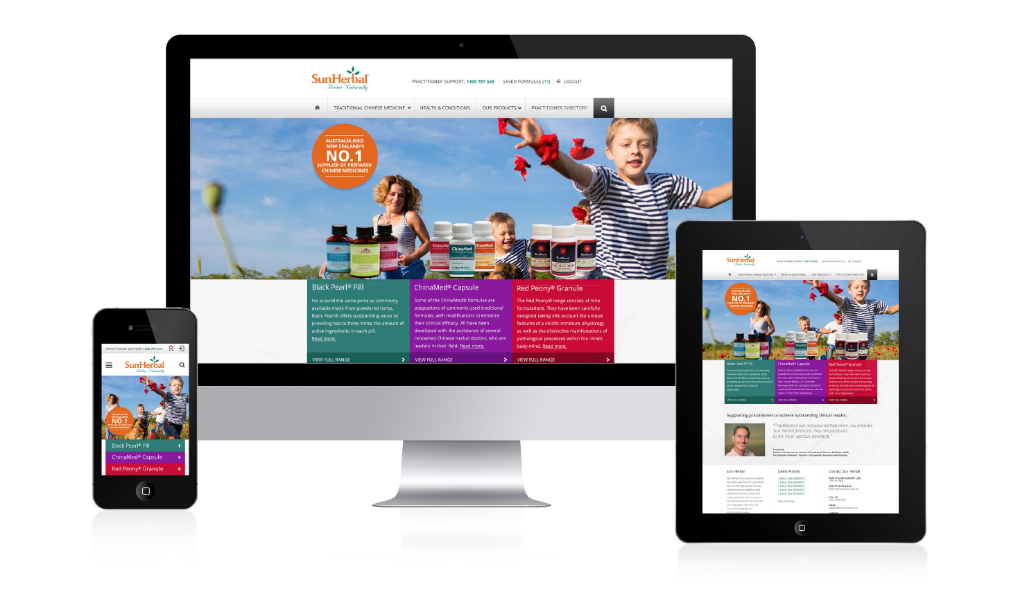 Sun Herbal responsive website showcase